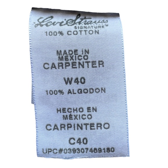 Levi Strauss Signature 100% Cotton Denim Carpenter Cargo Shorts in Size W40 - Picture 11 of 12